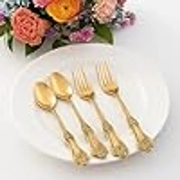 Golden_Pure_Brass_Fork_And_Spoon_Set_|_2_Forks_And_2_Spoons