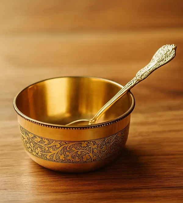 Golden_Brass_Katori_And_Spoon_Set