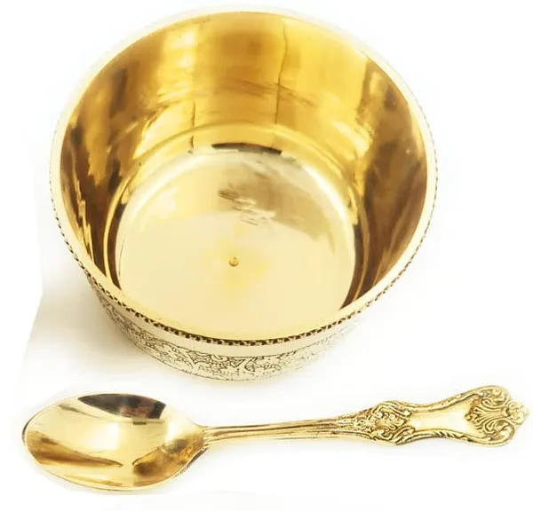 Golden_Brass_Katori_And_Spoon_Set
