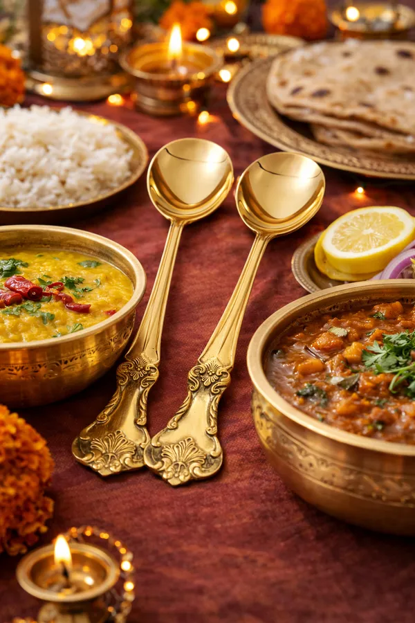 Golden_Table_Serving_Spoon_Of_Brass-Chamcha_-_2_Pcs