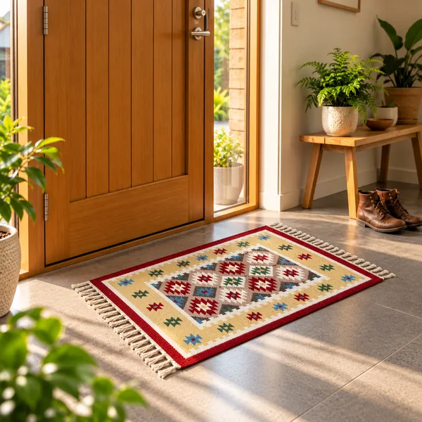 Mustard_Yellow_and_Maroon_Multicolour_Geometric_Carpet