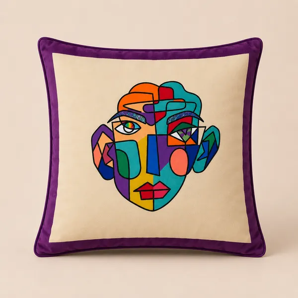 Premium_Polyester_Velvet_Abstract_Face_Printed_Cushion_Cover_|_Modern_Decorative_Throw_Pillow_Cover_|_Ivory_&_Purple_|_16_x_16_Inch