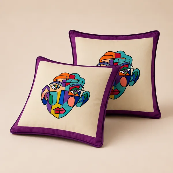Premium_Polyester_Velvet_Abstract_Face_Printed_Cushion_Cover_|_Modern_Decorative_Throw_Pillow_Cover_|_Ivory_&_Purple_|_16_x_16_Inch