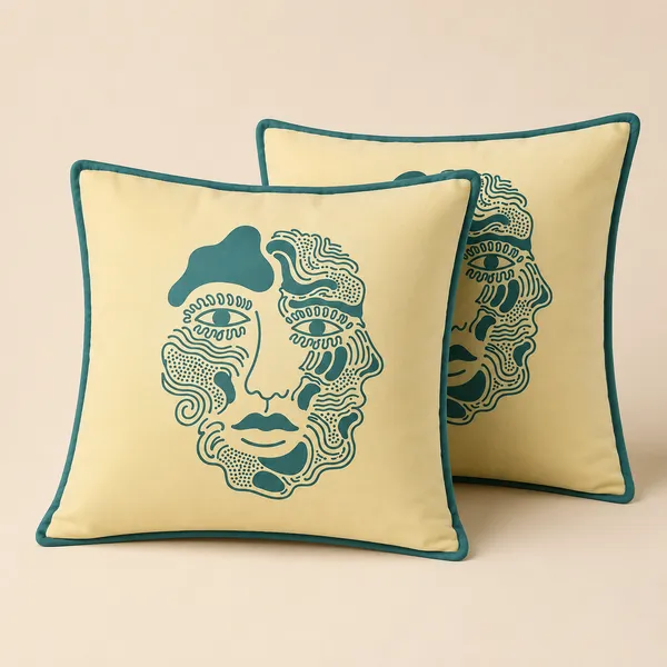 Premium_Polyester_Velvet_Abstract_Face_Printed_Cushion_Cover_|_Modern_Decorative_Throw_Pillow_Cover_|_Lime_Beige_|_16_x_16_Inch