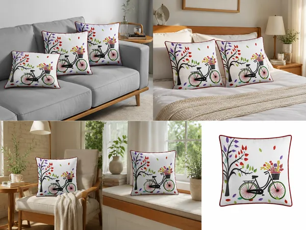 Premium_Polyester_Velvet_Bicycle_&_Colorful_Tree_Cushion_Cover_|_Decorative_Throw_Pillow_Cover_|_40_?_40_cm_(16_?_16_Inch)