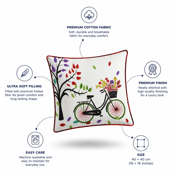 Premium_Polyester_Velvet_Bicycle_&_Colorful_Tree_Cushion_Cover_|_Decorative_Throw_Pillow_Cover_|_40_?_40_cm_(16_?_16_Inch)