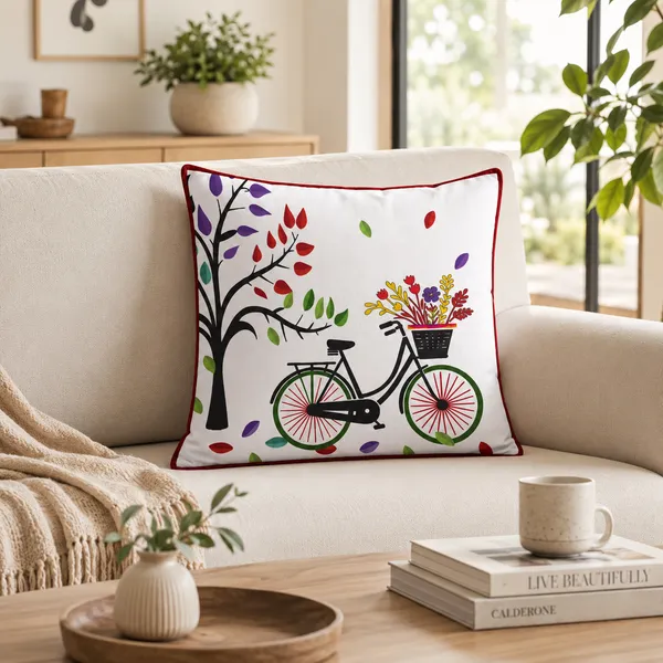 Premium_Polyester_Velvet_Bicycle_&_Colorful_Tree_Cushion_Cover_|_Decorative_Throw_Pillow_Cover_|_40_?_40_cm_(16_?_16_Inch)