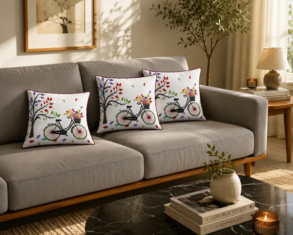 Premium_Polyester_Velvet_Bicycle_&_Colorful_Tree_Cushion_Cover_|_Decorative_Throw_Pillow_Cover_|_40_?_40_cm_(16_?_16_Inch)