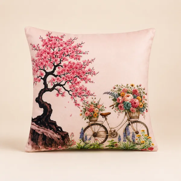Premium_Polyester_Velvet_Floral_Bicycle_Printed_Cushion_Cover_|_Cherry_Blossom_Decorative_Throw_Pillow_Cover_|_Blush_Pink_|_16_x_16_Inch