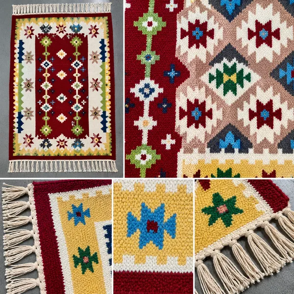 Premium_Multicolour_Traditional_Area_Rug,_Red_Geometric_Pattern_Small_Carpet_with_Decorative_Fringes,_Stylish_Rectangular_Floor_Rug_for_Pooja_Room,_Living_Room,_Bedroom_and_Home_Decor,_90_x_63_cm