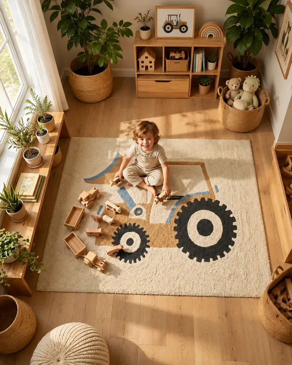 Tractor_Design_Kids_Carpet_–_Beige_Tufted_Cotton_Rug