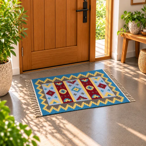 Turquoise_Blue_Multicolour_Geometric_Carpet