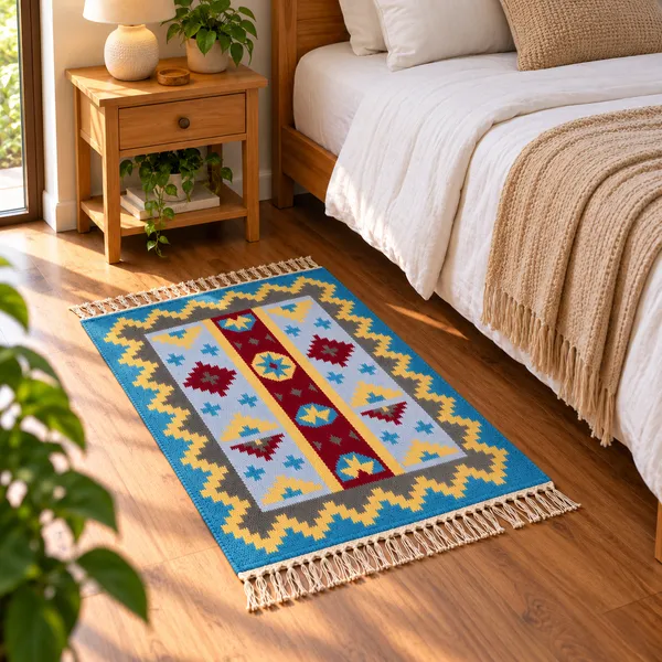 Turquoise_Blue_Multicolour_Geometric_Carpet