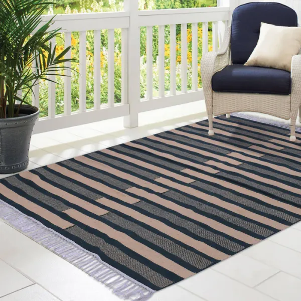 Brown_&_Green_Tranquil_Essence_Rectangular_Cotton_Carpet