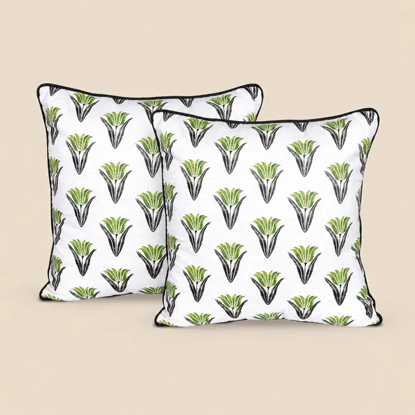 Green,_Black_&_White_Floral_Printed_Cotton_Cushion_Cover_(Celestial_Comfort)_(Pack_Of_2)