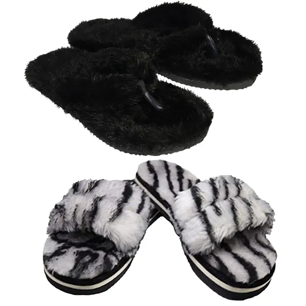 Black_Furry_Flip_Flop_For_Women_(Pack_Of_2)
