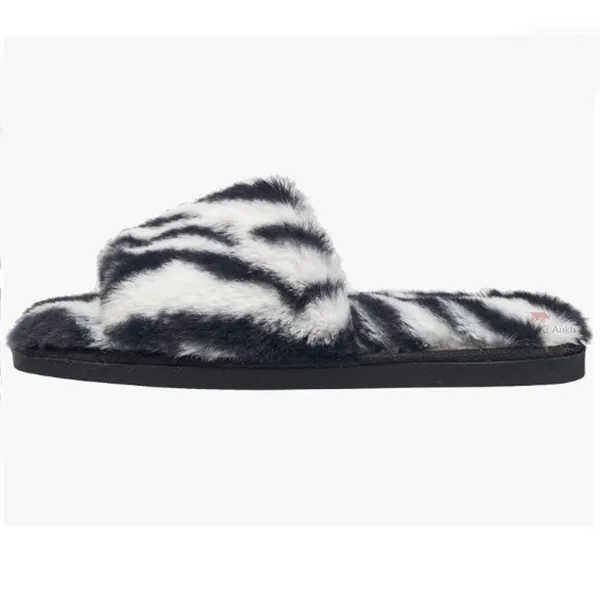 Black&White_Furry_Flip_Flop_For_Women
