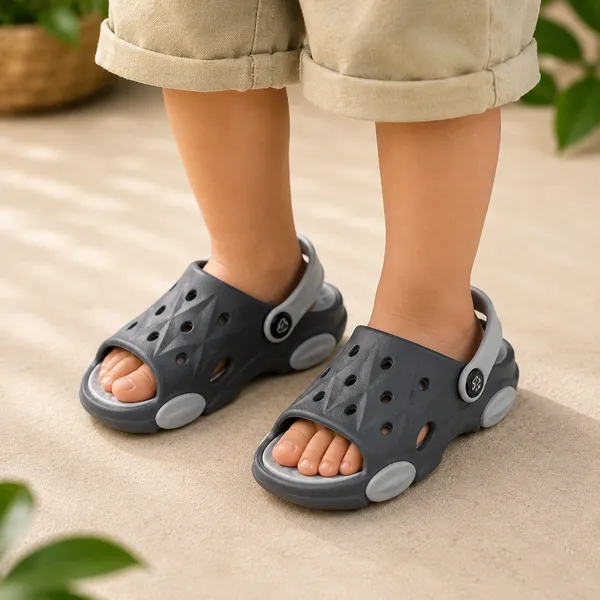 Kids_Open_Toe_Garden_Clogs_|_Lightweight_EVA_Sandals_with_Adjustable_Back_Strap_|_Soft_Cushioned_Anti-Slip_Summer_Clogs_for_Boys_&_Girls_|_Grey_&_Light_Grey