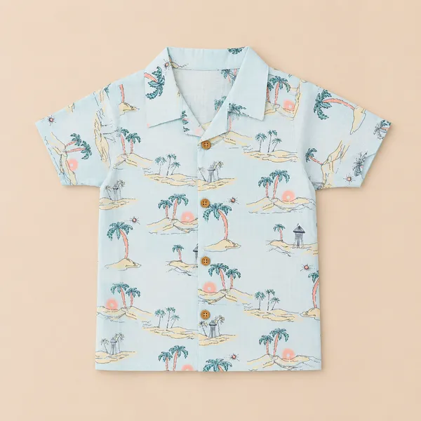Natkhat_Baby_Boys_Sky_Blue_Cotton_Shirt_&_Shorts_Set_|_Beach_Print_Casual_Wear