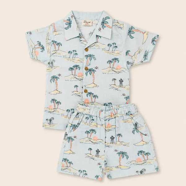 Natkhat_Baby_Boys_Sky_Blue_Cotton_Shirt_&_Shorts_Set_|_Beach_Print_Casual_Wear