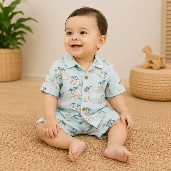 Natkhat_Baby_Boys_Sky_Blue_Cotton_Shirt_&_Shorts_Set_|_Beach_Print_Casual_Wear