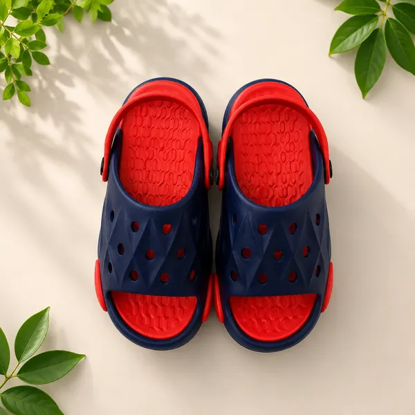Kids_Open_Toe_Garden_Clogs_|_Lightweight_EVA_Sandals_with_Adjustable_Back_Strap_|_Soft_Cushioned_Anti-Slip_Summer_Clogs_for_Boys_&_Girls_|_Navy_Blue_&_Red