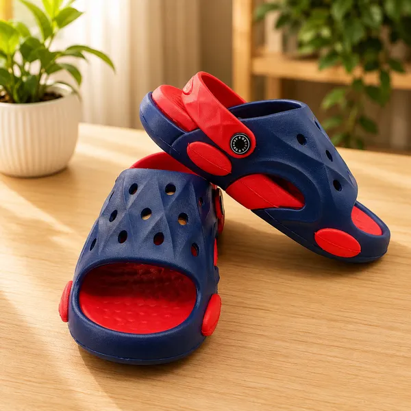 Kids_Open_Toe_Garden_Clogs_|_Lightweight_EVA_Sandals_with_Adjustable_Back_Strap_|_Soft_Cushioned_Anti-Slip_Summer_Clogs_for_Boys_&_Girls_|_Navy_Blue_&_Red