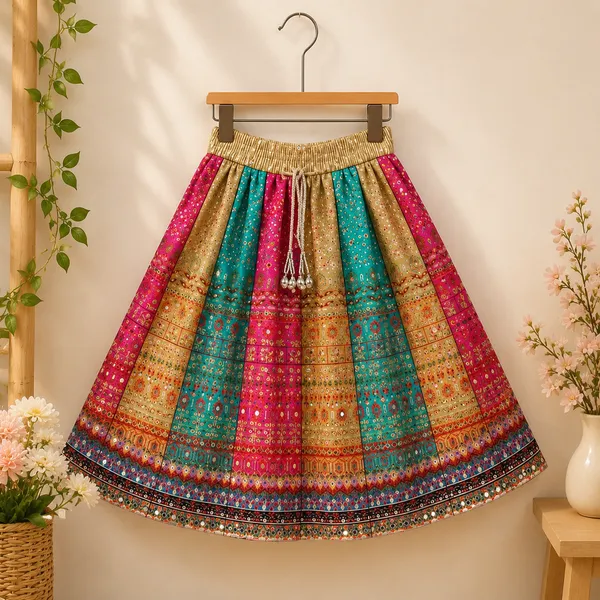 Girls_Multicolor_Printed_Crop_Top_with_Flared_Lehenga_&_Dupatta_Set_|_Ethnic_Festive_Wear_|_Traditional_Party_Wear_Outfit_for_Girls