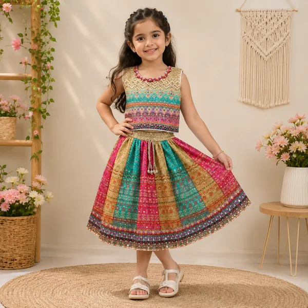 Girls_Multicolor_Printed_Crop_Top_with_Flared_Lehenga_&_Dupatta_Set_|_Ethnic_Festive_Wear_|_Traditional_Party_Wear_Outfit_for_Girls