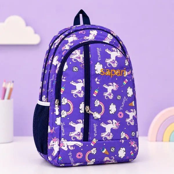 Nanhi_Smile_Unicorn_Print_Kids_School_Bag_|_Lightweight_Water-Resistant_Backpack_with_3_Compartments_|_Cute_School_Bag_for_Girls_|_Nursery_to_Class_5_|_Purple
