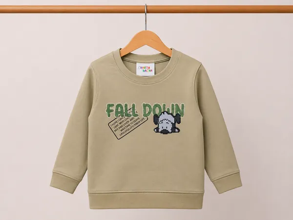 GUFFKID_"FALL_DOWN"_GRAPHIC_SWEATSHIRT_&_TWILL_TROUSER_SET