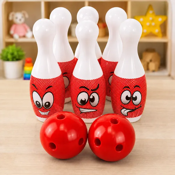 Kids_Mini_Bowling_Game_Set_|_6_Pins_&_2_Balls_Indoor_Bowling_Toy_|_Red_&_White