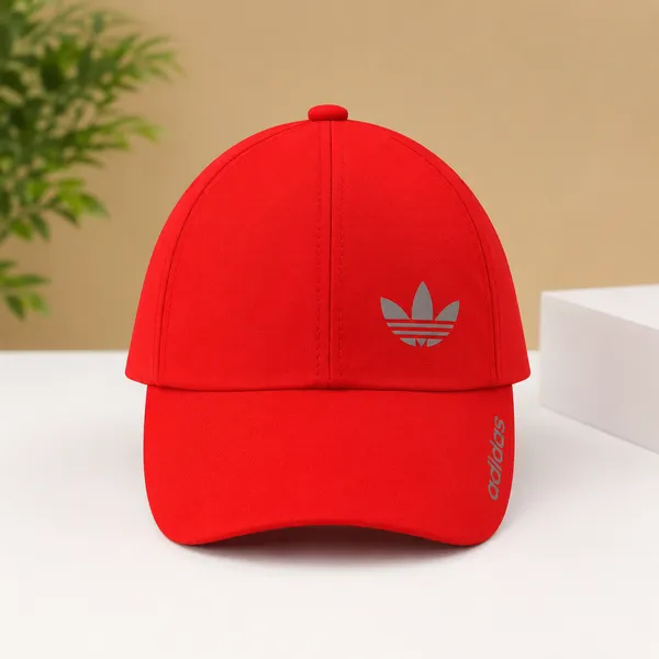 Kids_Cotton_Baseball_Cap_withAdidas_Front_Logo_|_Adjustable_Curved_Brim_Cap_|_Red