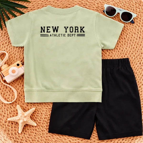 Tuffy_Boys_Cotton_Co-ord_Set_Denim_Core_NYC_Printed_T-Shirt_&_Shorts_Outfit