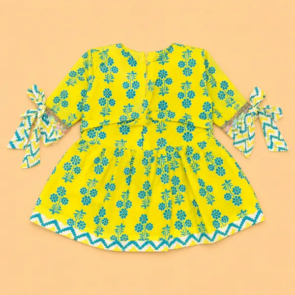 Girls_Yellow_Printed_Afghani_Suit_Set_|_Ethnic_Kurti_with_Afghani_Salwar_|_Traditional_Cotton_Party_Wear_Outfit_for_Girls