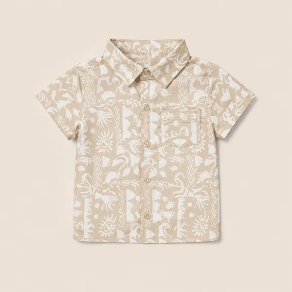 Natkhat_Baby_Boys_Tropical_Print_Shirt_&_Shorts_Co-Ord_Set_|_Pure_Cotton_Summer_Casual_Wear_for_Toddler