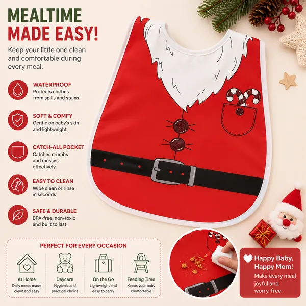 Christmas_Santa_Waterproof_Baby_Feeding_Bib_-_Reusable_Holiday_Mealtime_Bib_with_Crumb_Catcher_Pocket_for_Babies_&_Toddlers