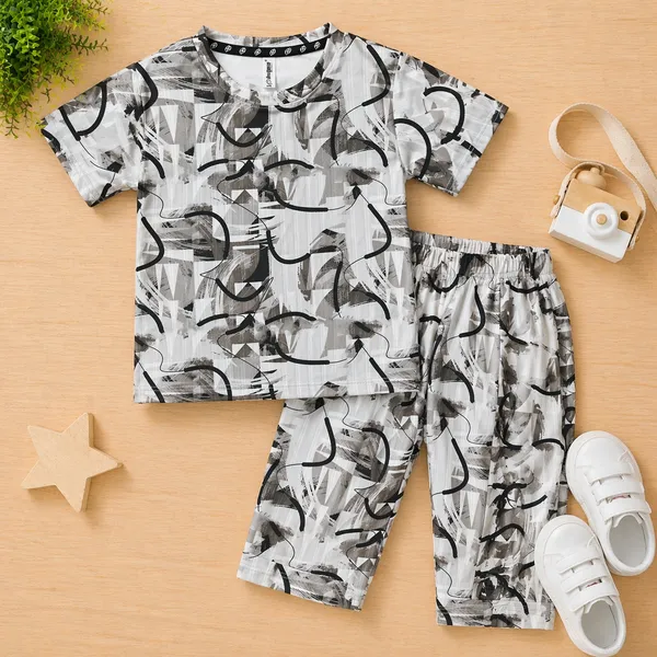 DOLPHIN_TRENDY_PRINTED_KIDS_T-SHIRT_&_CAPRI_(3/4TH)_SET_ABSTRACT_SUMMER_COLLECTION