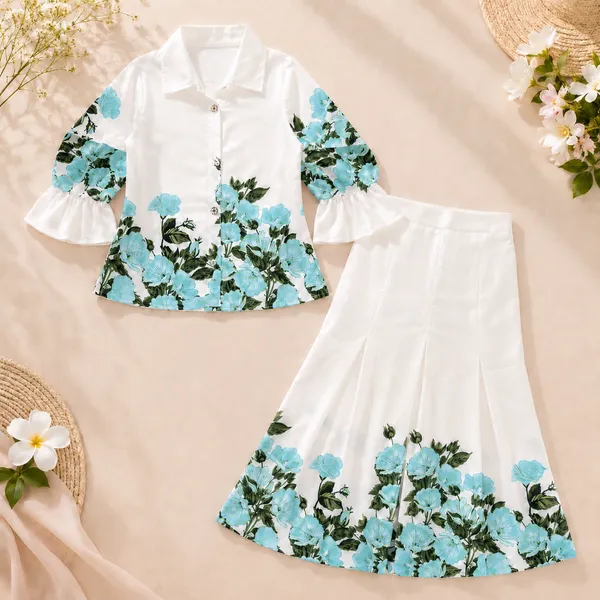 Girls_Floral_Print_Shirt_&_Flared_Plazo_Co-Ord_Set
