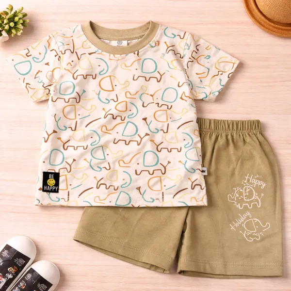 Mini_Donuts_Kids_Cotton_T-Shirt_&_Shorts_Set__Cute_Elephant_Printed_Co-ord_Outfit