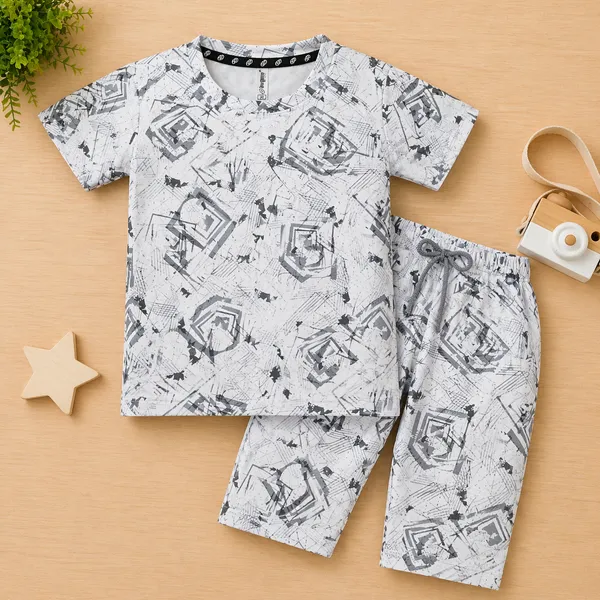 DOLPHIN_TRENDY_PRINTED_KIDS_T-SHIRT_&_CAPRI_(3/4TH)_SET_ABSTRACT_SUMMER_COLLECTION