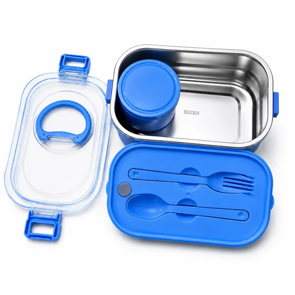 304_Stainless_Steel_Kids_Lunch_Box_with_Spoon,_Fork_&_Snack_Container