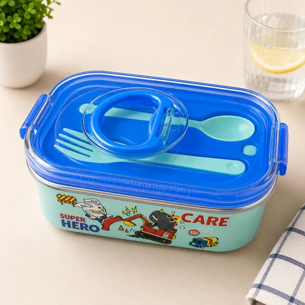 304_Stainless_Steel_Kids_Lunch_Box_with_Spoon,_Fork_&_Snack_Container
