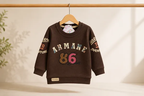 FIRST_DAY_ARMANE_86__BOYS_SET_BROWN_SWEATSHIRT_&_BEIGE_PANTS