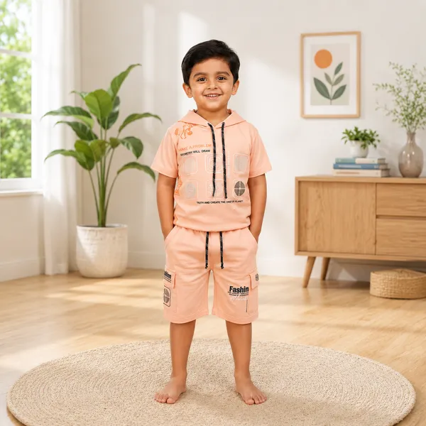 LUCKY_BOY_TRENDY_HOODED_PRINTED_KIDS_T-SHIRT_&_SHORTS_SET