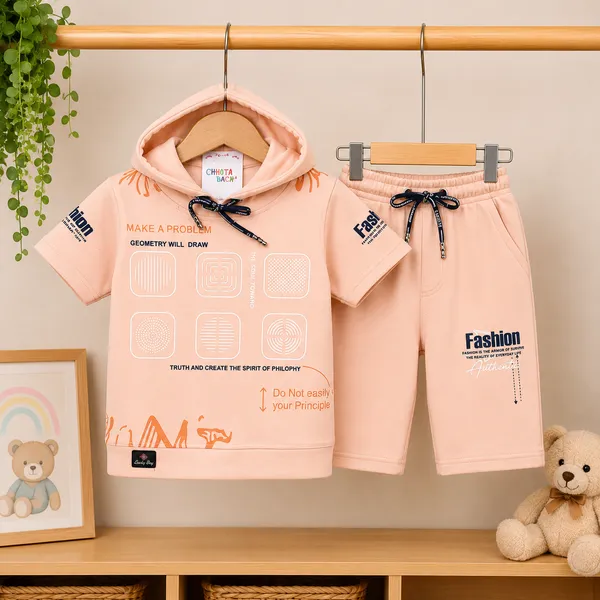 LUCKY_BOY_TRENDY_HOODED_PRINTED_KIDS_T-SHIRT_&_SHORTS_SET