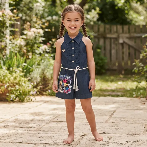 Girls_Denim_Sleeveless_Printed_Jumpsuit_with_Collar_&_Rope_Belt_|_Stylish_Casual_Romper_for_Kids