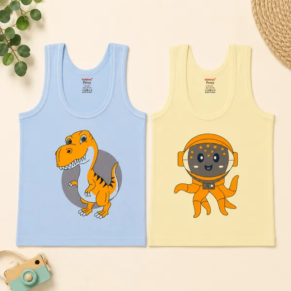 Hillman_Percy_Kids_Printed_Cotton_Sleeveless_Vest_Pack_of_2_|_100%_Cotton_|_Soft_&_Breathable_|_5_Colour_Options_|_3_Assorted_Prints_per_Colour