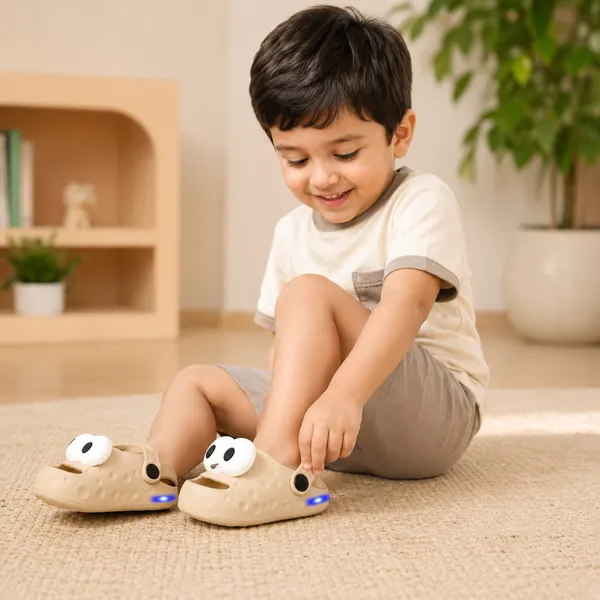 Kids_Beige_Lightweight_EVA_Clogs_with_Cute_Reindeer_Charm