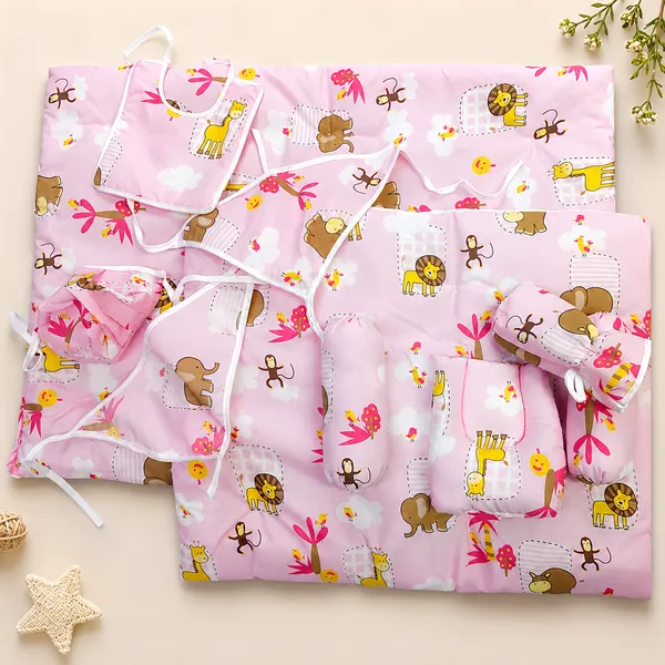 10-Piece_Newborn_Baby_Bedding_Gift_Set_|_Soft_Cotton_Baby_Mattress,_Carry_Nest,_Pillow_&_Accessories